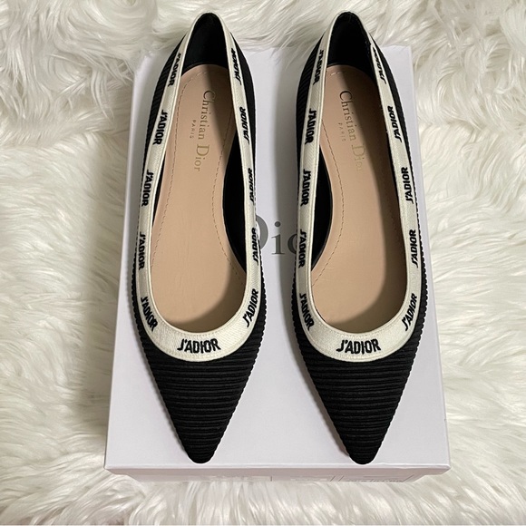 ❌SOLD❌ Christian Dior Embroidered Fabric Ballerina Flats - Picture 1 of 13
